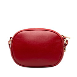 Celine C Small Camera Bag Shoulder Red Leather Women's CELINE