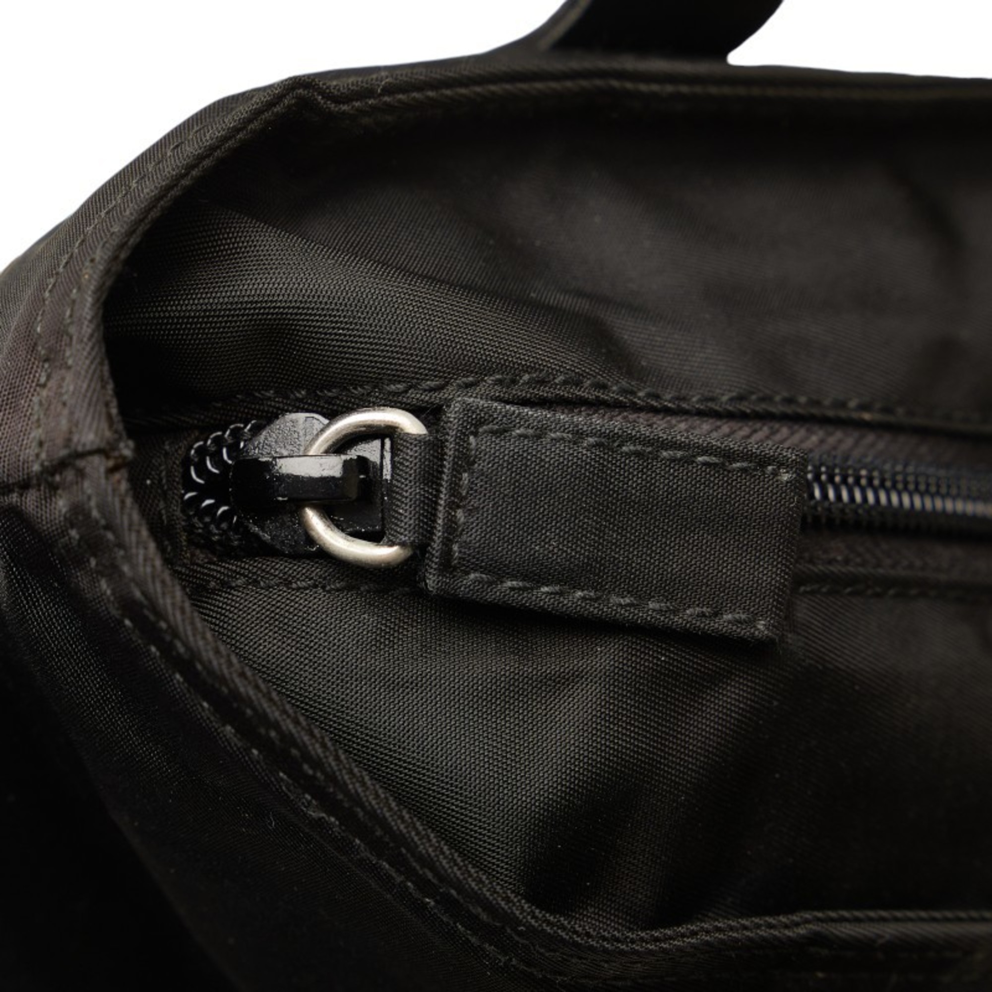 Prada Tote Bag Handbag Black Nylon Leather Women's PRADA