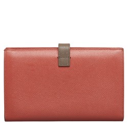 Celine Large Strap Wallet Long Bicolor Pink Gray Leather Women's CELINE