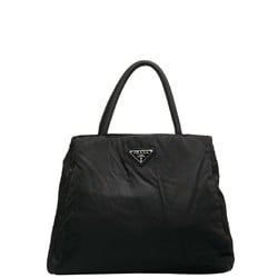 Prada Triangle Plate Handbag Black Nylon Women's PRADA