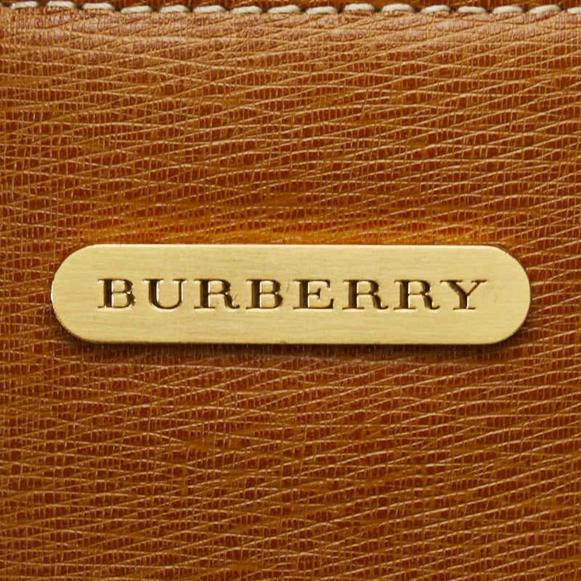 Burberry Nova Check Shadow Horse Handbag Brown Leather Women's BURBERRY