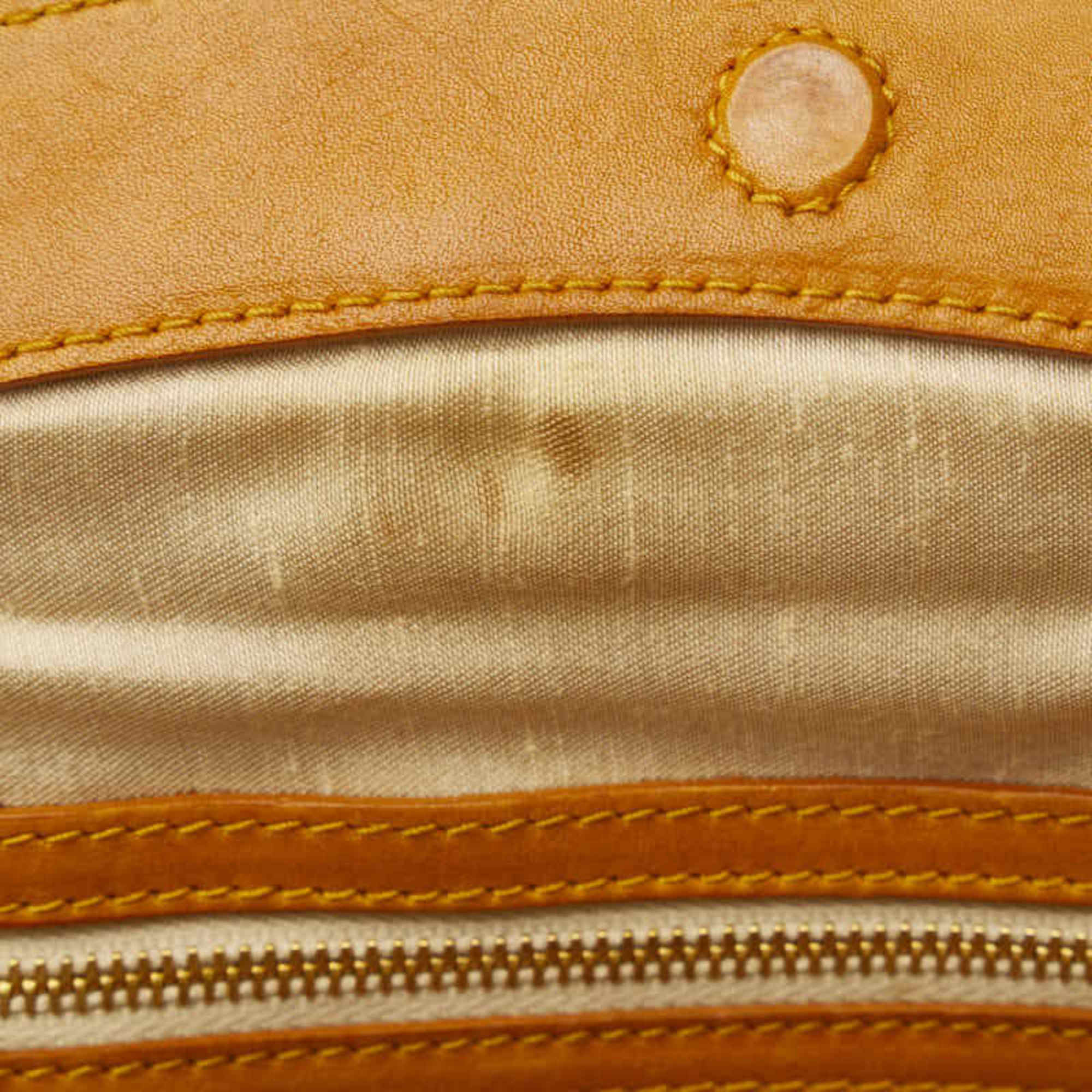 Christian Dior Dior handbag beige brown canvas leather women's