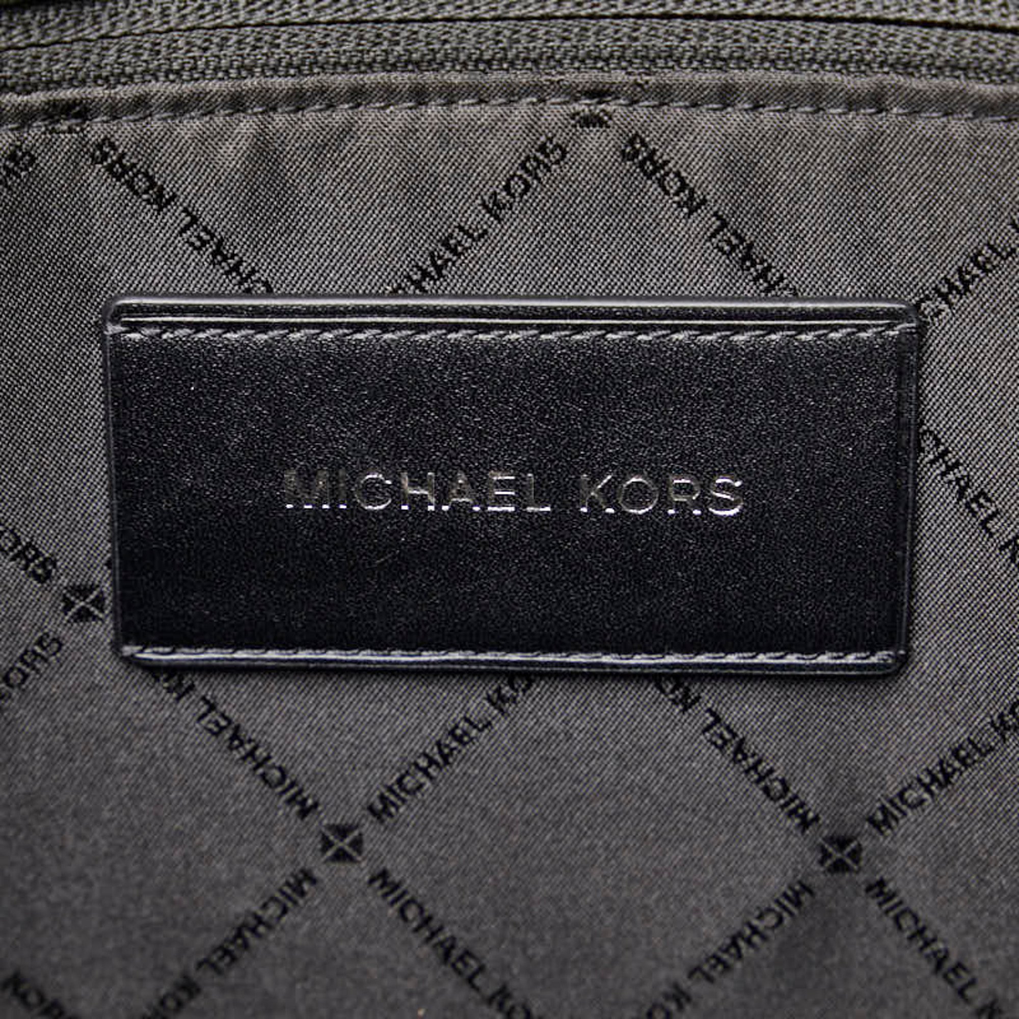 Michael Kors Cooper MK Monogram Tote Bag 37F1LCOT3B Black Grey PVC Leather Women's