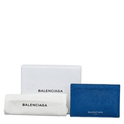 Balenciaga Card Case Pass 392126 Blue Grey Leather Women's BALENCIAGA