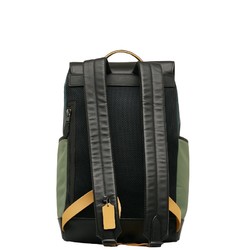 Coach Backpack C6656 Green Black Nylon Leather Women's COACH