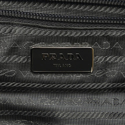 Prada Tessuto Saffiano Shoulder Bag Grey Nylon Leather Women's PRADA