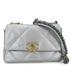 Chanel Shoulder Bag 19 AS1160 Leather Silver Chain 30 Series Women's CHANEL