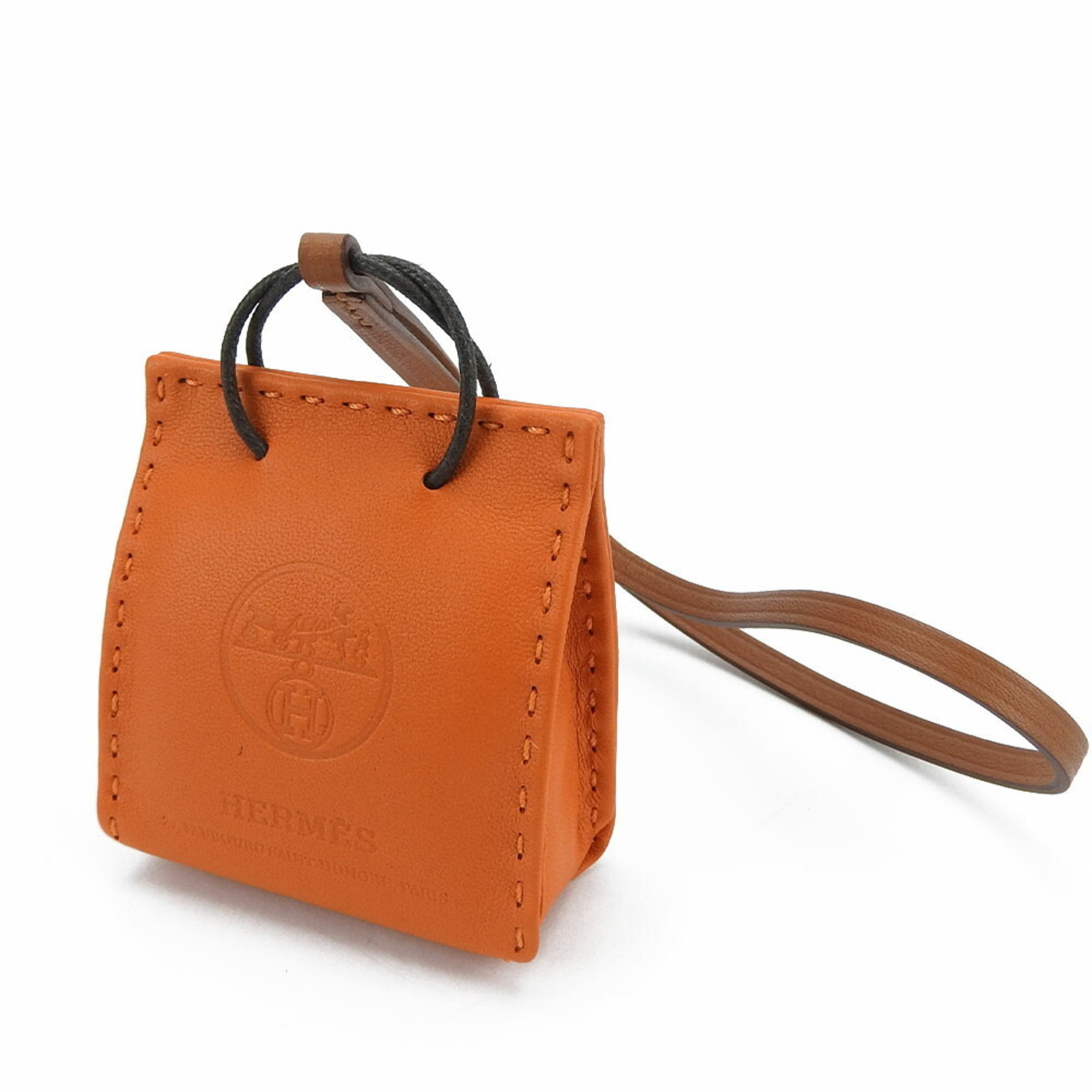 Hermes Bag Charm Sac Orange Anjou Milo Few Shopper Women's HERMES