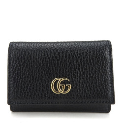 Gucci Tri-fold Wallet 644407 GG Marmont Leather Black Compact Accessory Women Men GUCCI