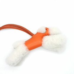 Hermes Buddy Charm Bag U Engraved Terrier Dog Mouton Agno Milo Orange Leather Accessories Women's HERMES accessory charm dog orange mouton
