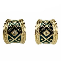 BURBERRY Burberry Earrings Moss Green Plated GP Gold Accessories Box Women's accessories