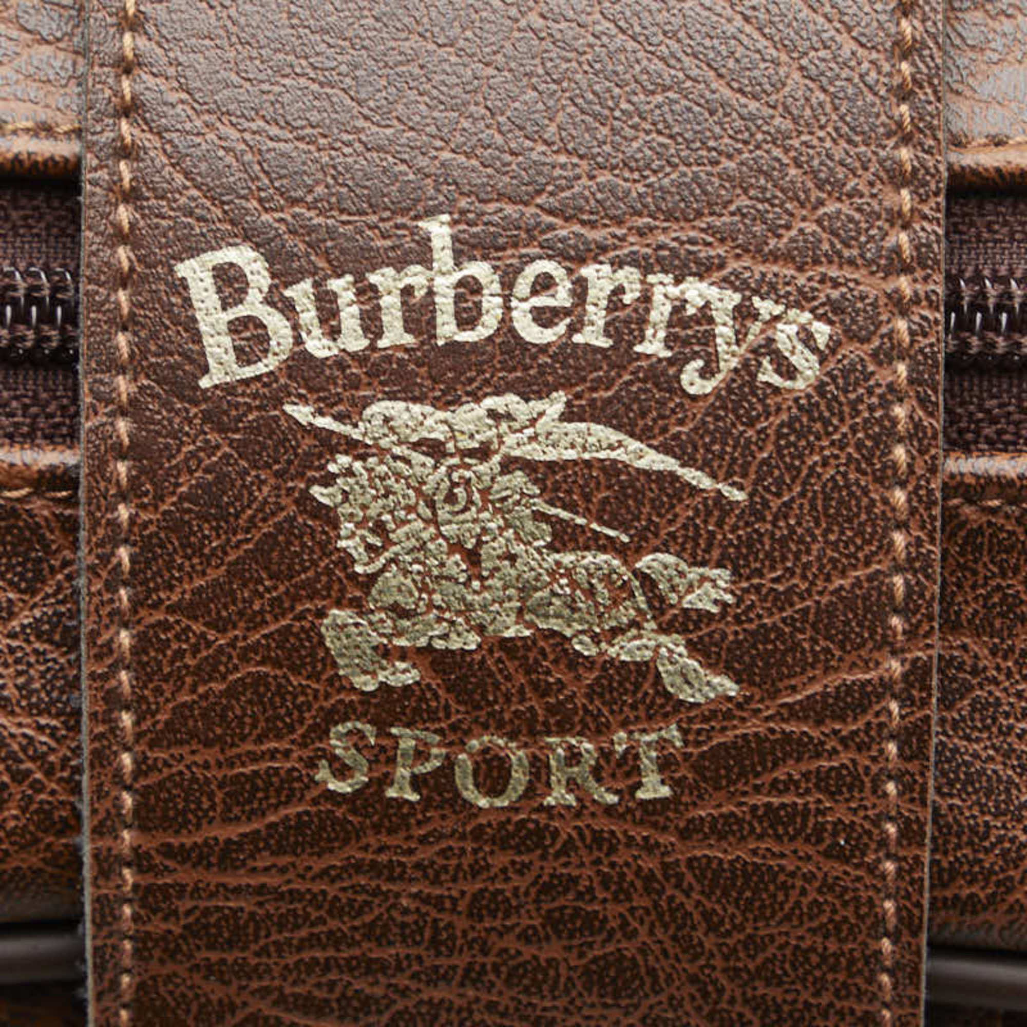 Burberry Nova Check Shadow Horse Boston Bag Beige Brown Canvas Leather Women's BURBERRY