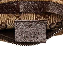 Gucci GG Canvas Body Bag Waist 28566 Beige Brown Leather Women's GUCCI