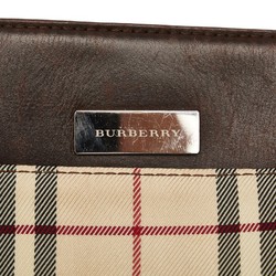 Burberry Nova Check Handbag Beige Brown Canvas Leather Women's BURBERRY