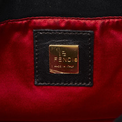 FENDI Mamma Bucket Glitter Handbag Black Gold Suede Women's
