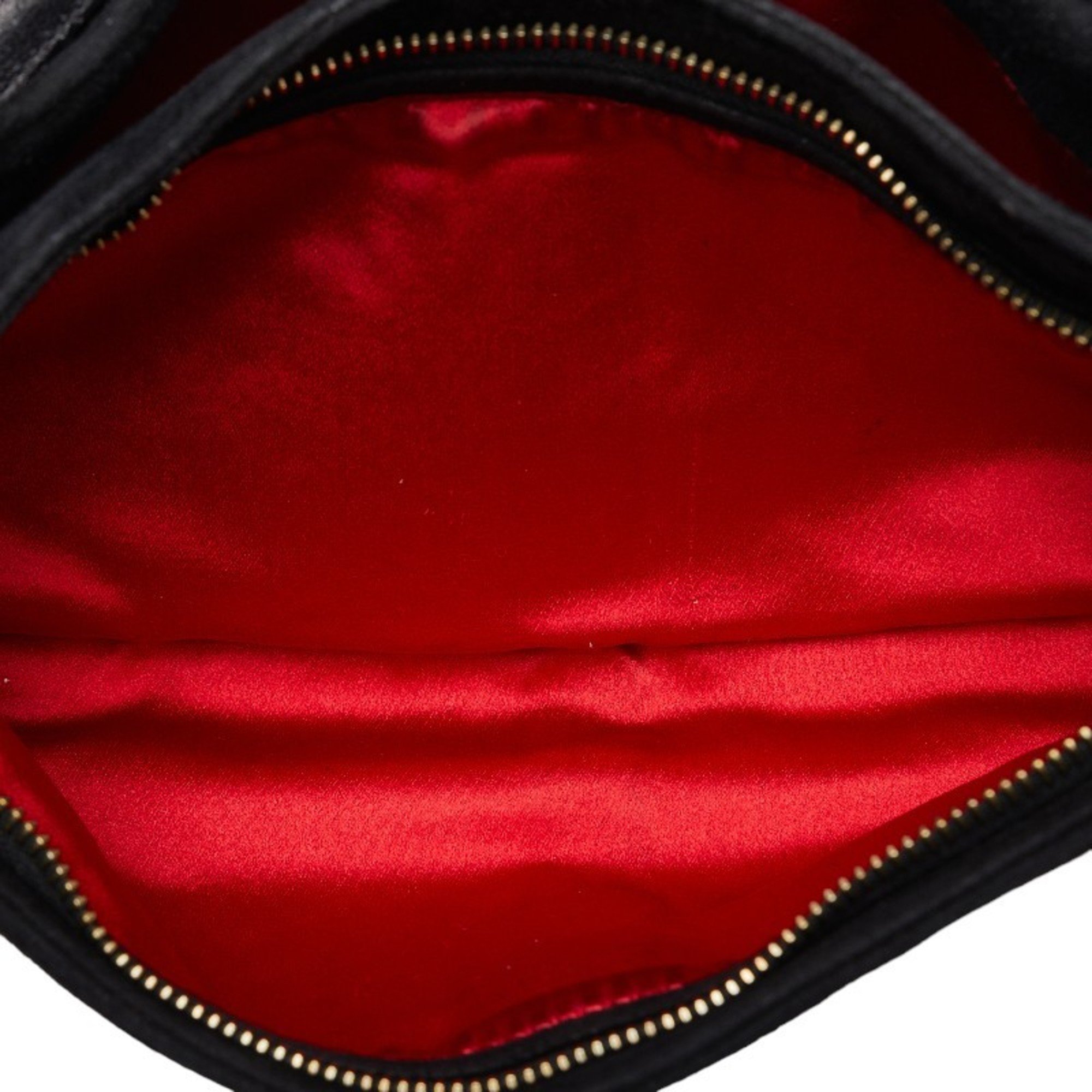 FENDI Mamma Bucket Glitter Handbag Black Gold Suede Women's