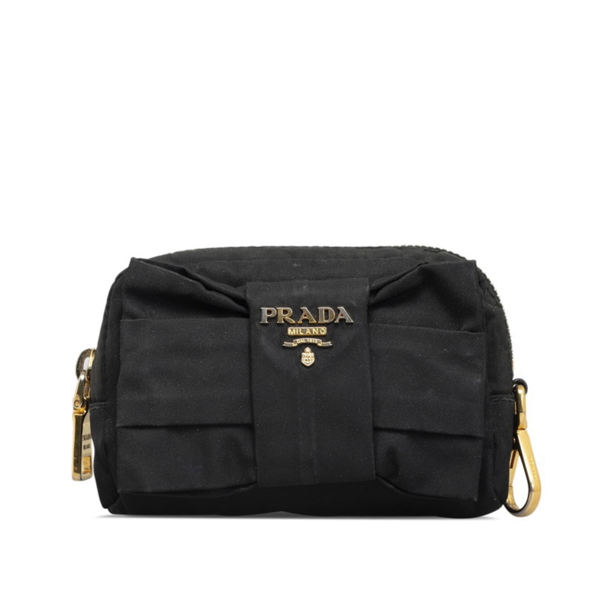 Prada Ribbon Pouch Black Nylon Women's PRADA