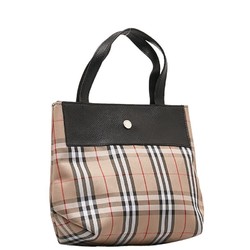 Burberry Nova Check Handbag Brown Canvas Leather Women's BURBERRY