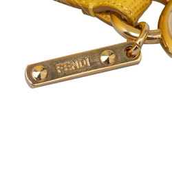 FENDI Pompom Charm Bag Keychain 7AR259 Yellow Fur Women's
