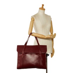 Cartier Must Line Tote Bag Handbag Bordeaux Wine Red Leather Women's CARTIER