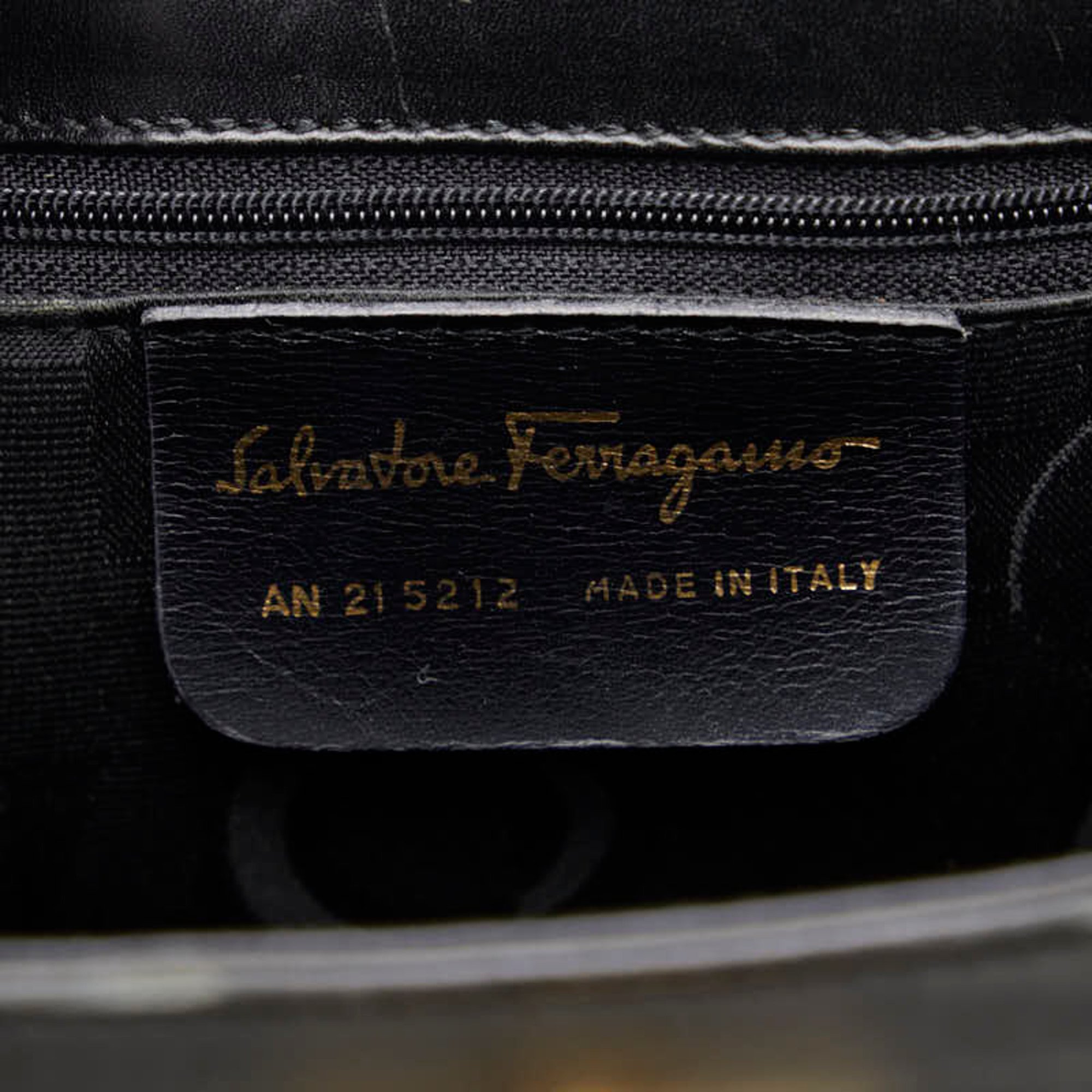 Salvatore Ferragamo Studded Tote Bag AN 21 5212 Black Leather Women's