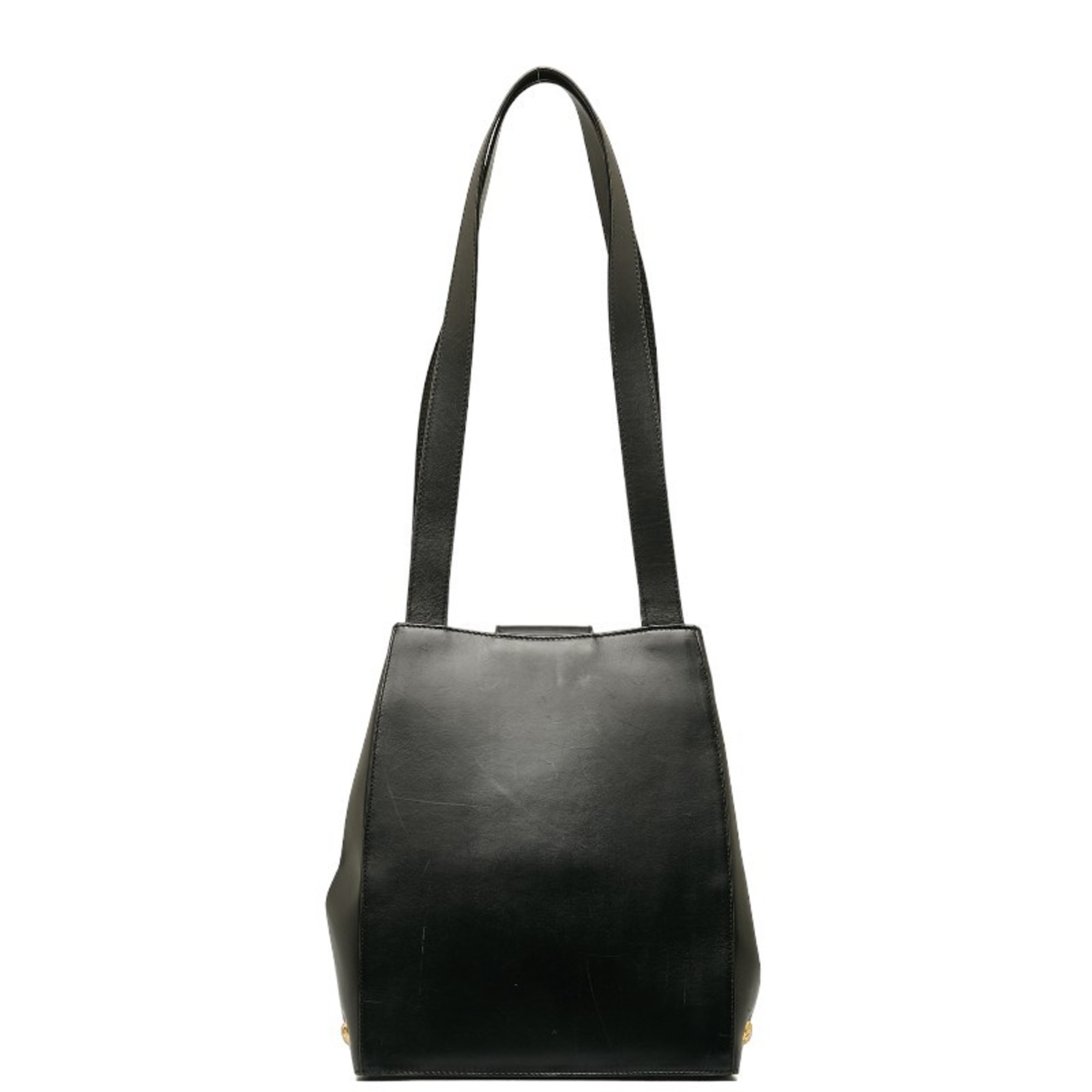 Salvatore Ferragamo Studded Tote Bag AN 21 5212 Black Leather Women's