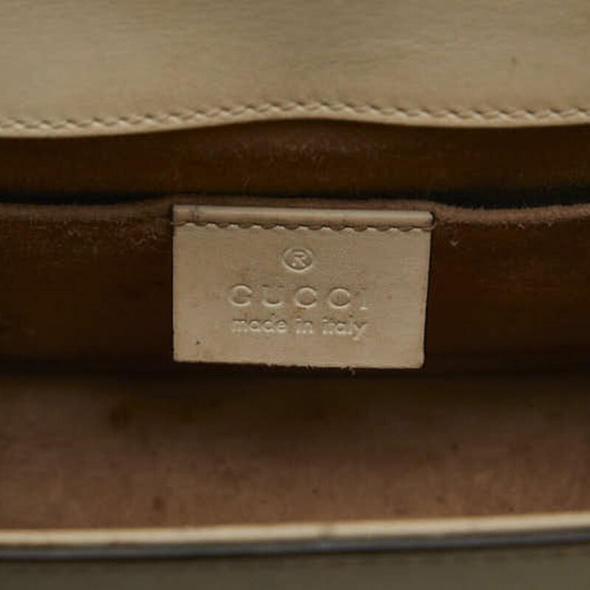 Gucci Sylvie Handbag Shoulder Bag 470270 White Leather Women's GUCCI