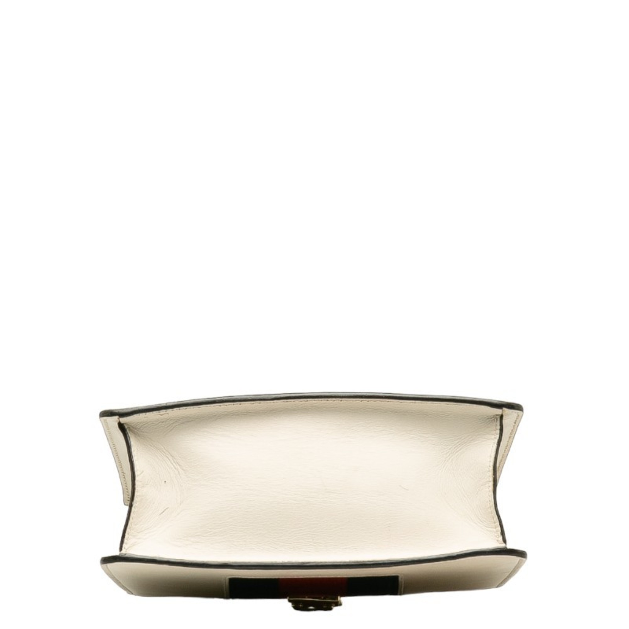 Gucci Sylvie Handbag Shoulder Bag 470270 White Leather Women's GUCCI
