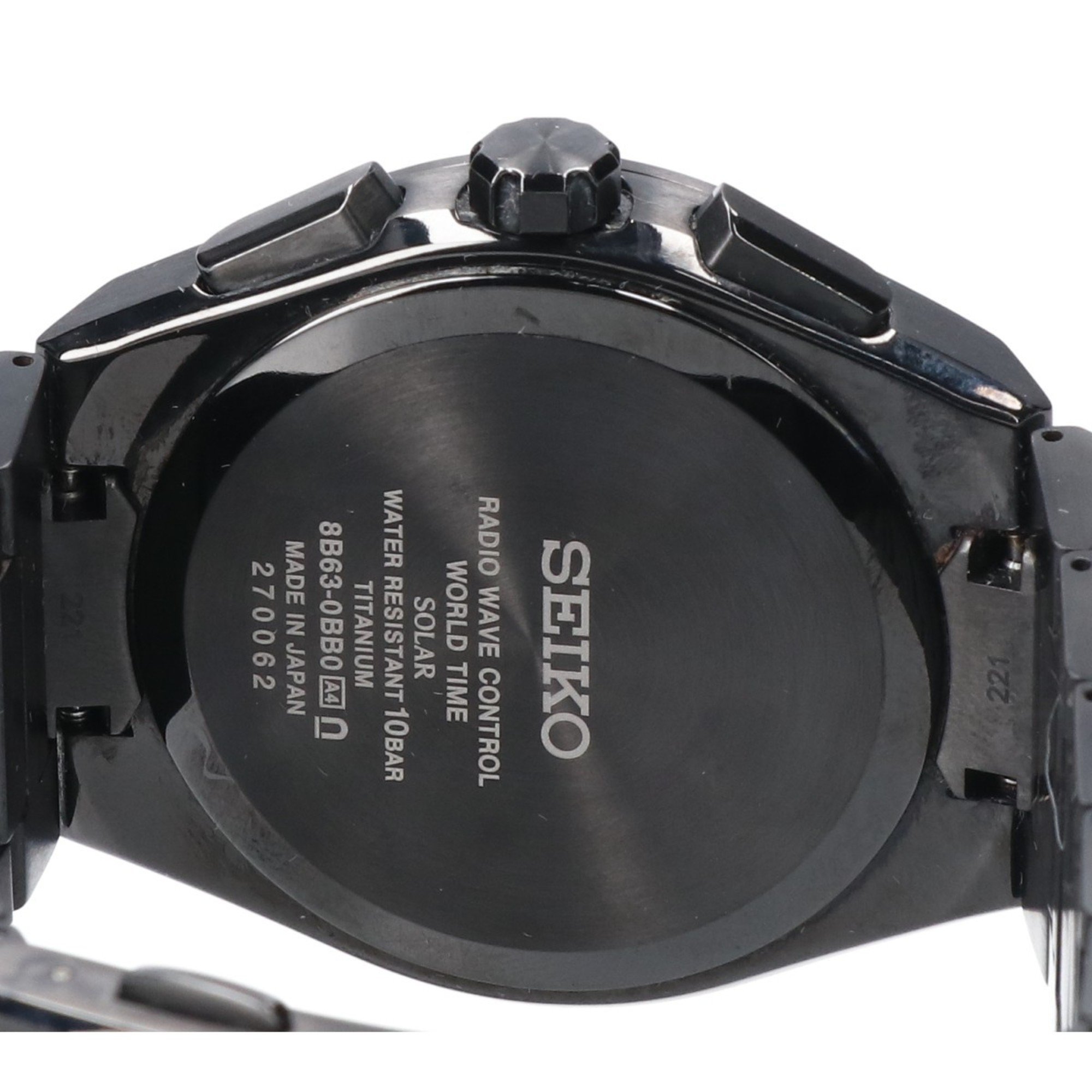 SEIKO 8B630BB0 SBXY041 Astron Nexter Black Titanium Solar Radio Wristwatch Men's
