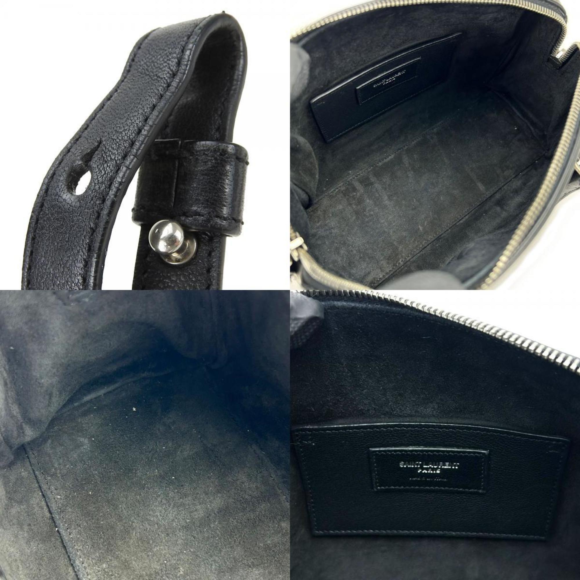 Saint Laurent Duffle Handbag 332423 Leather Black Shoulder Studs Women's SAINT LAURENT