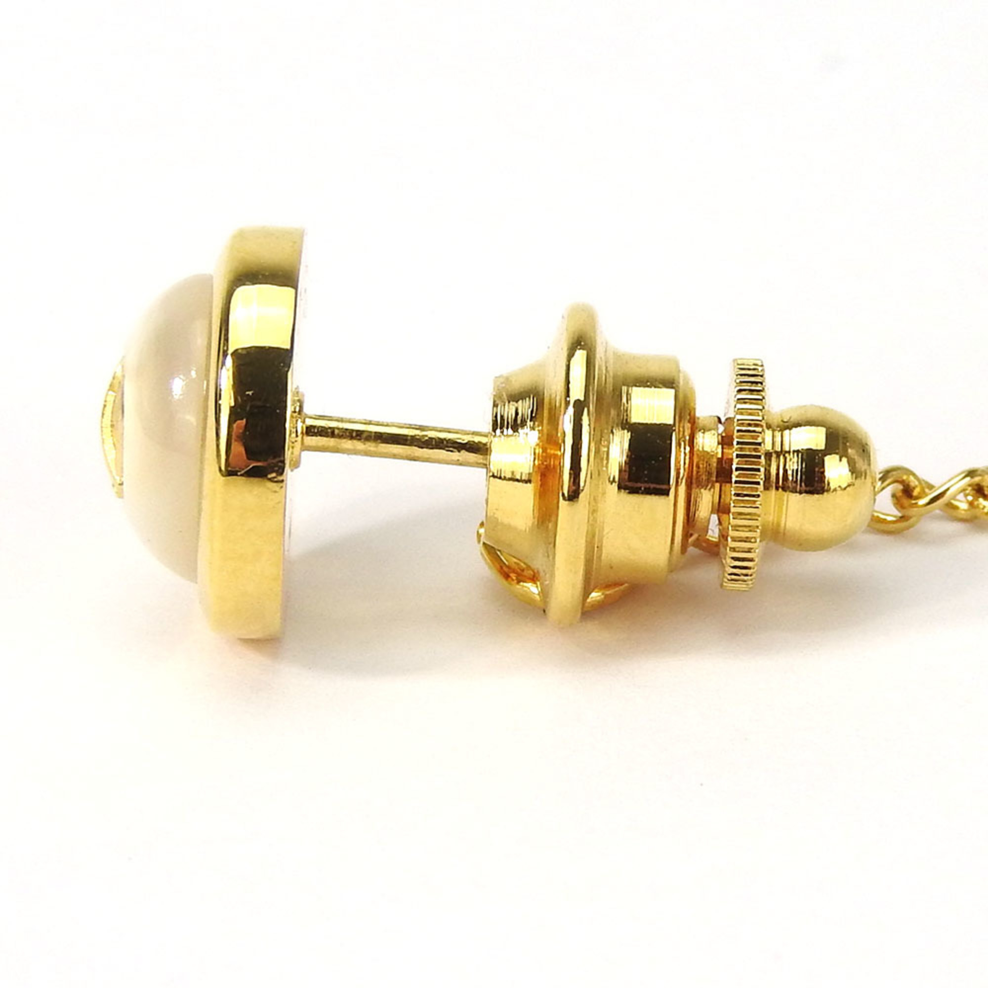 Dunhill Cufflinks Metal Plastic Gold White Pins Set Accessories Men's