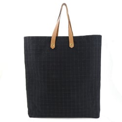 Hermes Tote Bag Amedaba GM Cotton Canvas Leather Black Brown Check Women's Men's HERMES