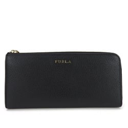 Furla Long Wallet Leather Black L Shape Accessory Women's