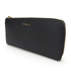 Furla Long Wallet Leather Black L Shape Accessory Women's