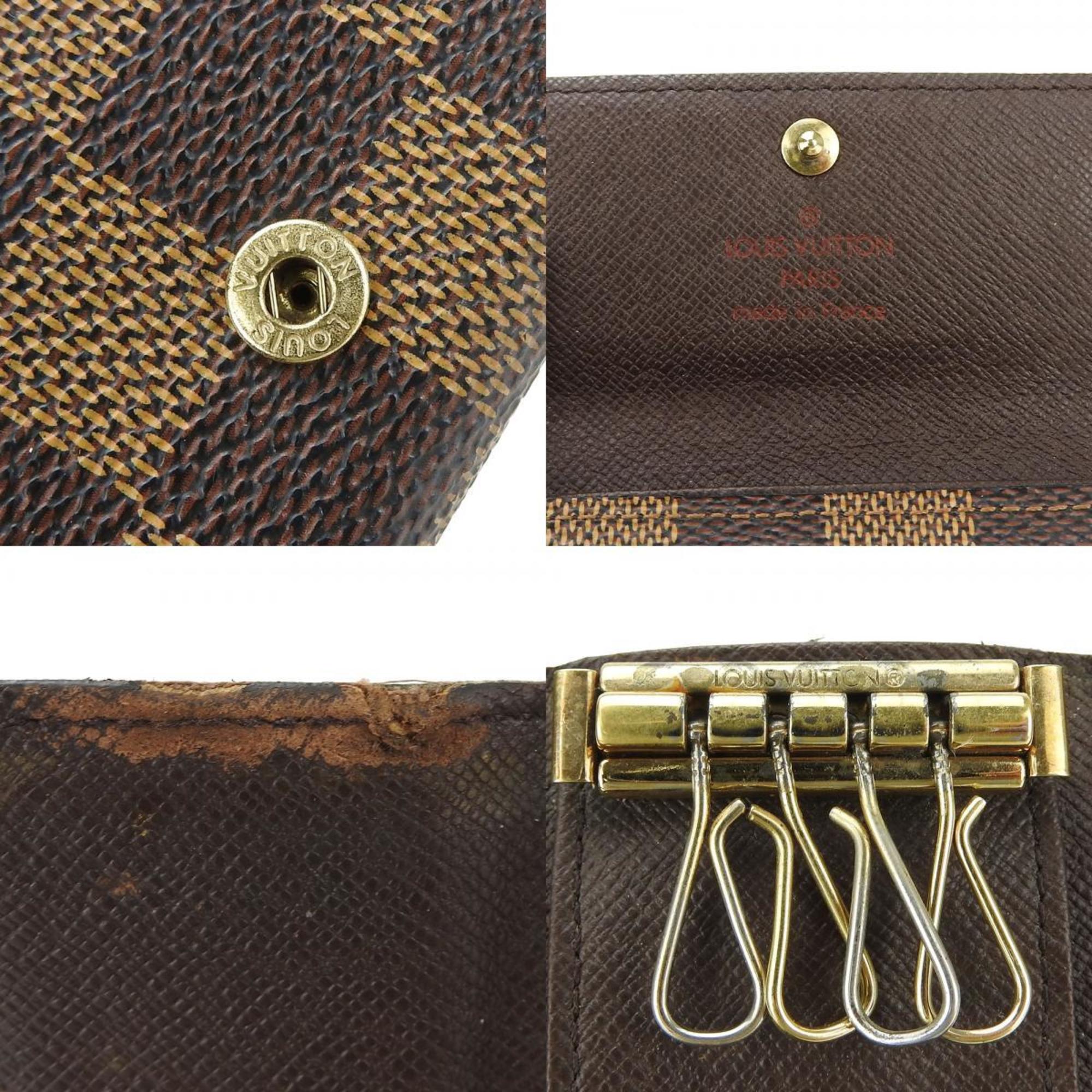 Louis Vuitton Key Case Multicle 4 N62631 Damier Canvas Brown 4-ring Accessory Women's Men's LOUIS VUITTON