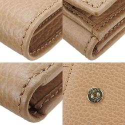 Gucci Bi-fold Wallet 615525 Interlocking Leather Beige Compact W Accessories Women's GUCCI