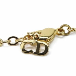 Christian Dior Necklace Metal Gold Black Rhinestone Women's