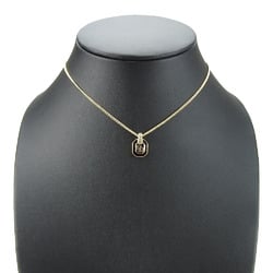 Christian Dior Necklace Metal Gold Black Rhinestone Women's