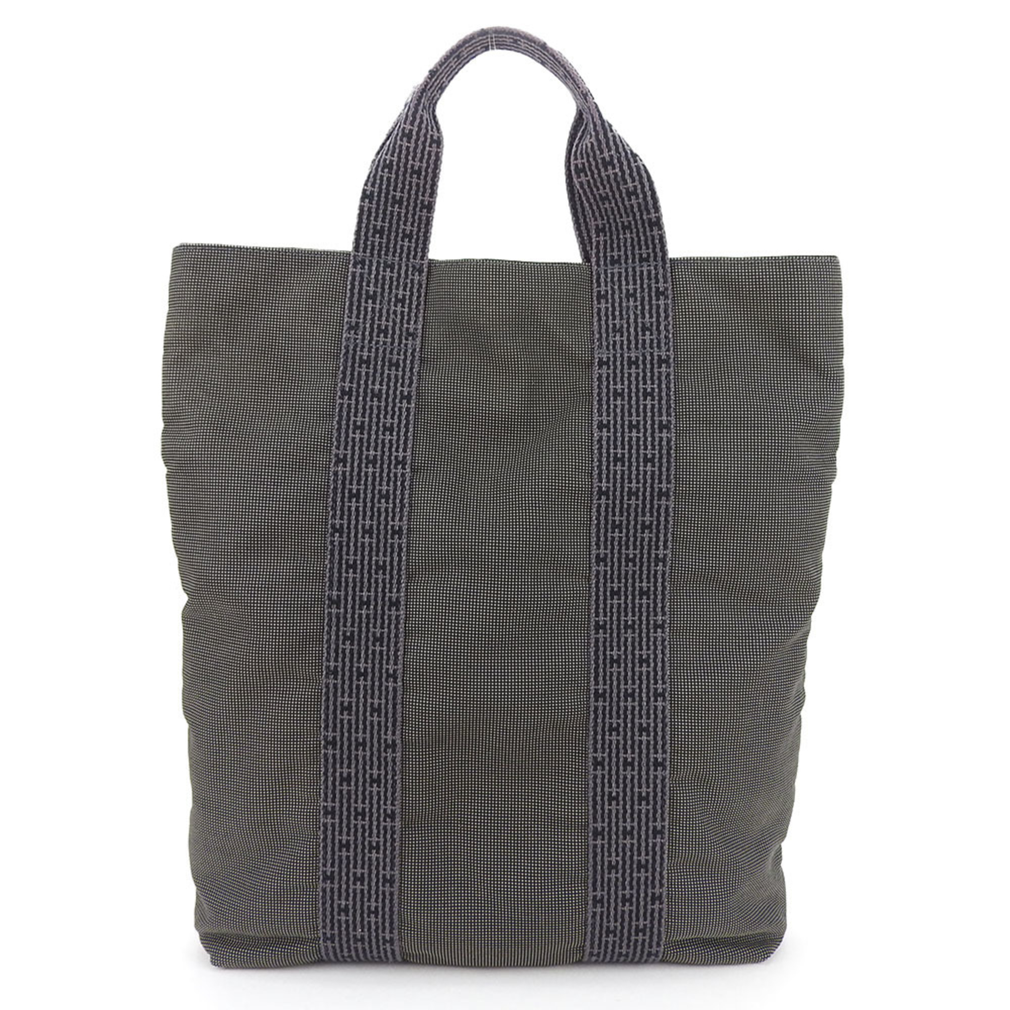 Hermes Tote Bag Cabas MM Air Line Canvas Grey Women's Men's HERMES