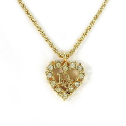 Christian Dior Necklace Metal Gold Heart Plated Women's