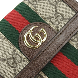 Gucci Bi-fold Wallet 523173 Sherry Line GG Supreme Canvas Brown Ophidia W Women's GUCCI