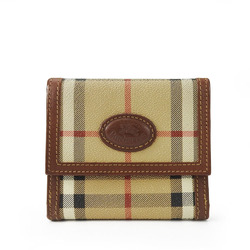 Burberrys Bi-fold Wallet Nova Check Leather Beige Brown Compact W Accessories Women's