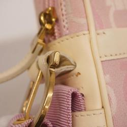 Salvatore Ferragamo Shoulder Bag Gancini Canvas Pink White Women's