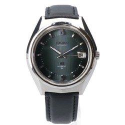 Grand Seiko 61GS Green Gradient Cut Glass Automatic Watch Silver Black Belt (Non-OEM) Men's