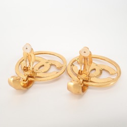CHANEL 96P CC Coco Mark Circle Earrings Gold Women's