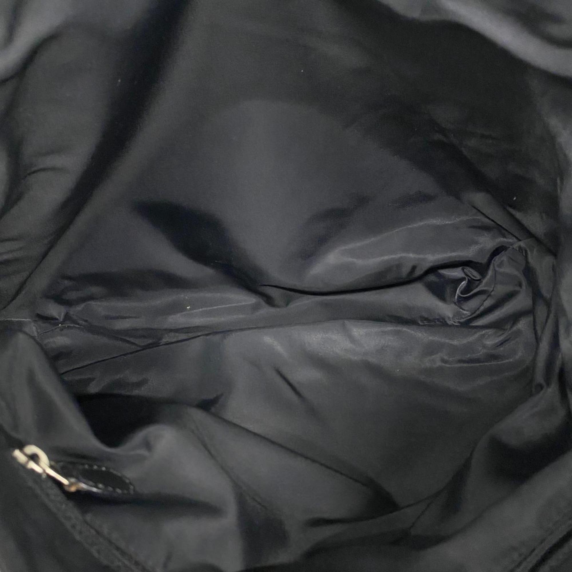 Christian Dior Shoulder Bag Trotter Canvas Leather Black Women's
