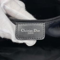 Christian Dior Shoulder Bag Trotter Canvas Leather Black Women's