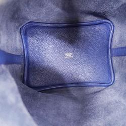 Hermes Handbag Picotan Lock PM C Engraved Taurillon Clemence Blue Ankle Women's