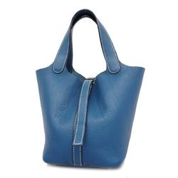 Hermes Handbag Picotin PM □H engraved Taurillon Clemence Blue Ladies