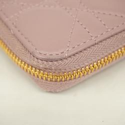 Christian Dior Wallet/Coin Case Cannage Leather Purple Women's